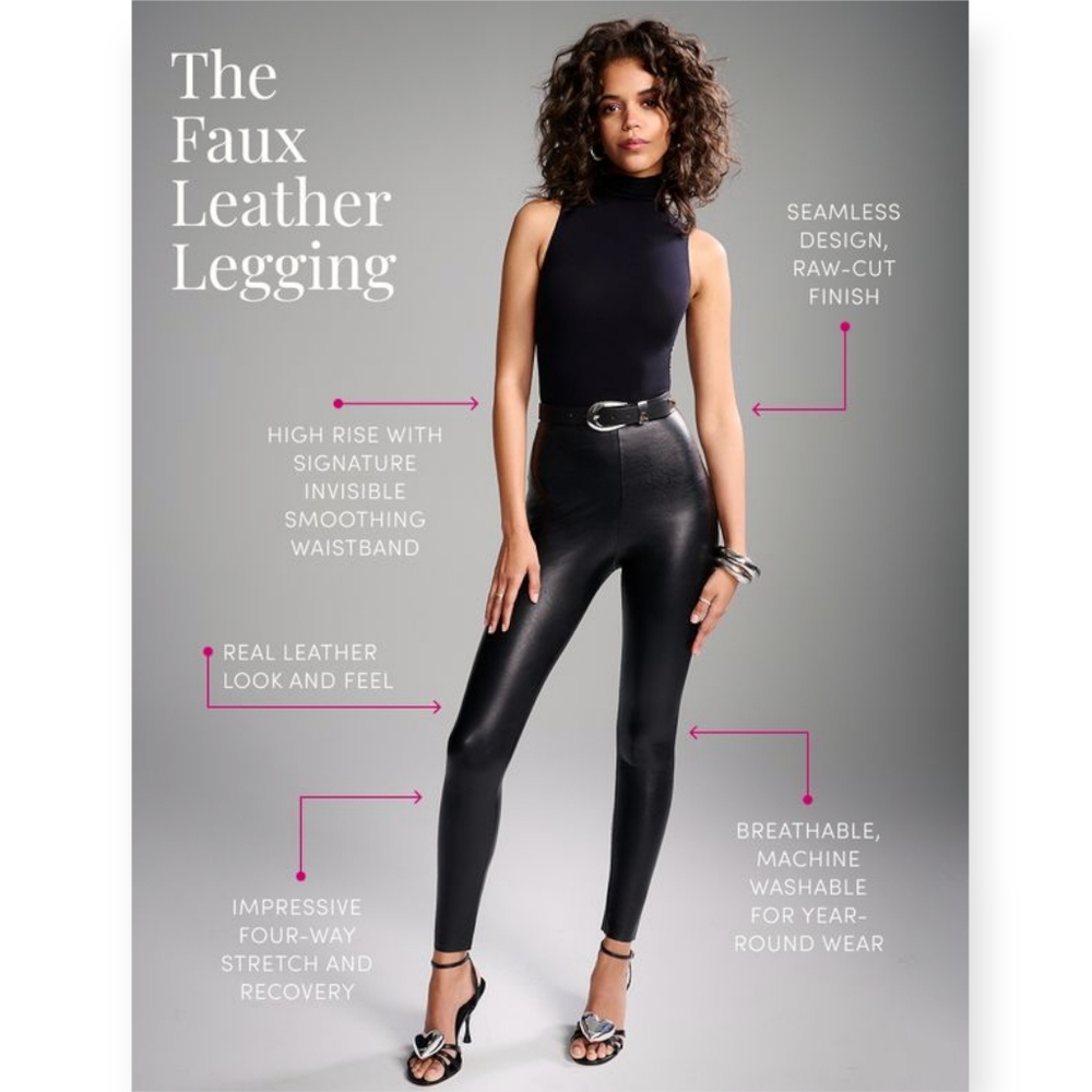COMMANDO Black Stretch Faux Leather High Waisted Leggings